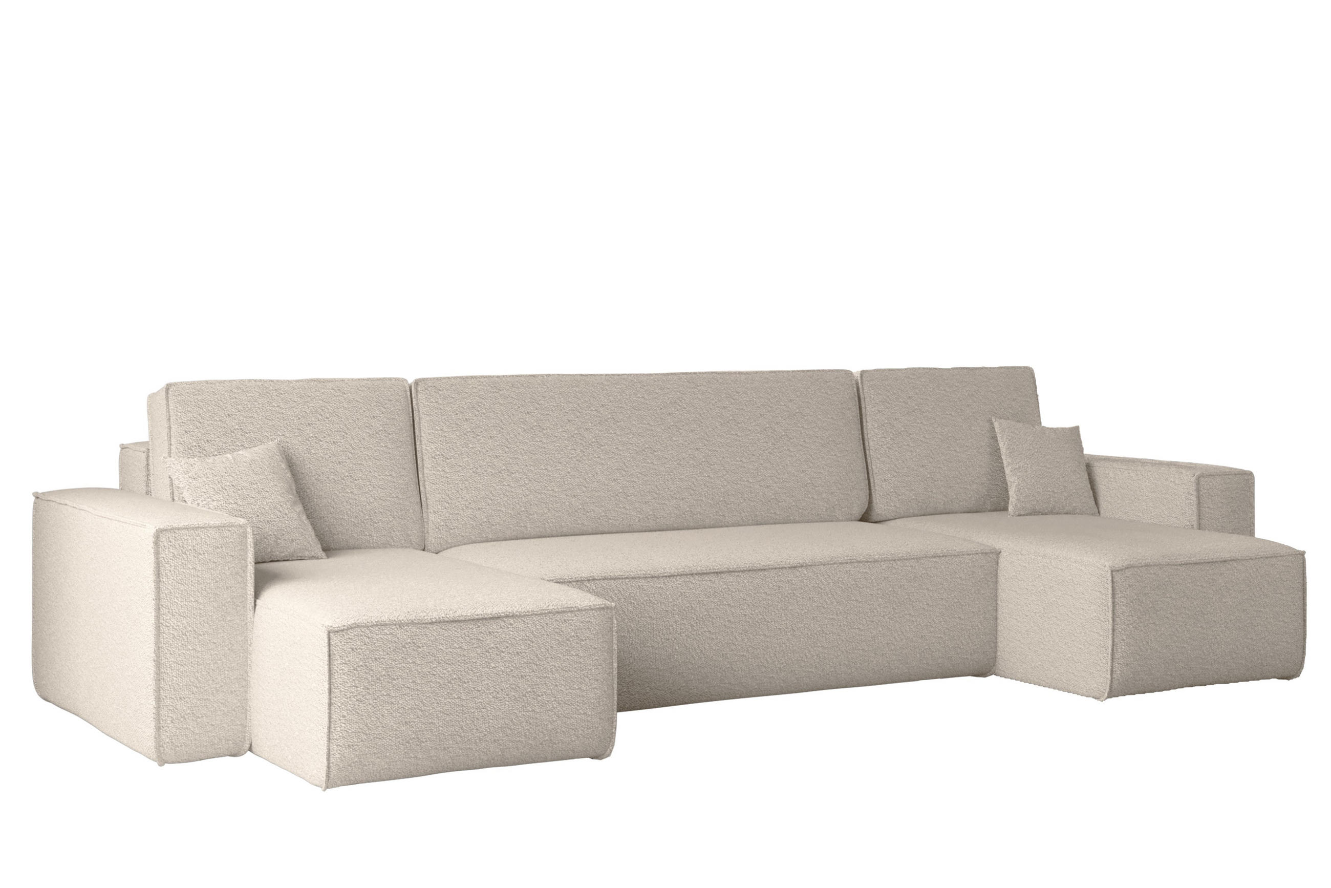 ECKSOFA Mit Schlaffunktion Und Bettkasten U-form BEST stoff Abriamo Beige - Beige, Holz (98/312cm) - Kaiser Möbel