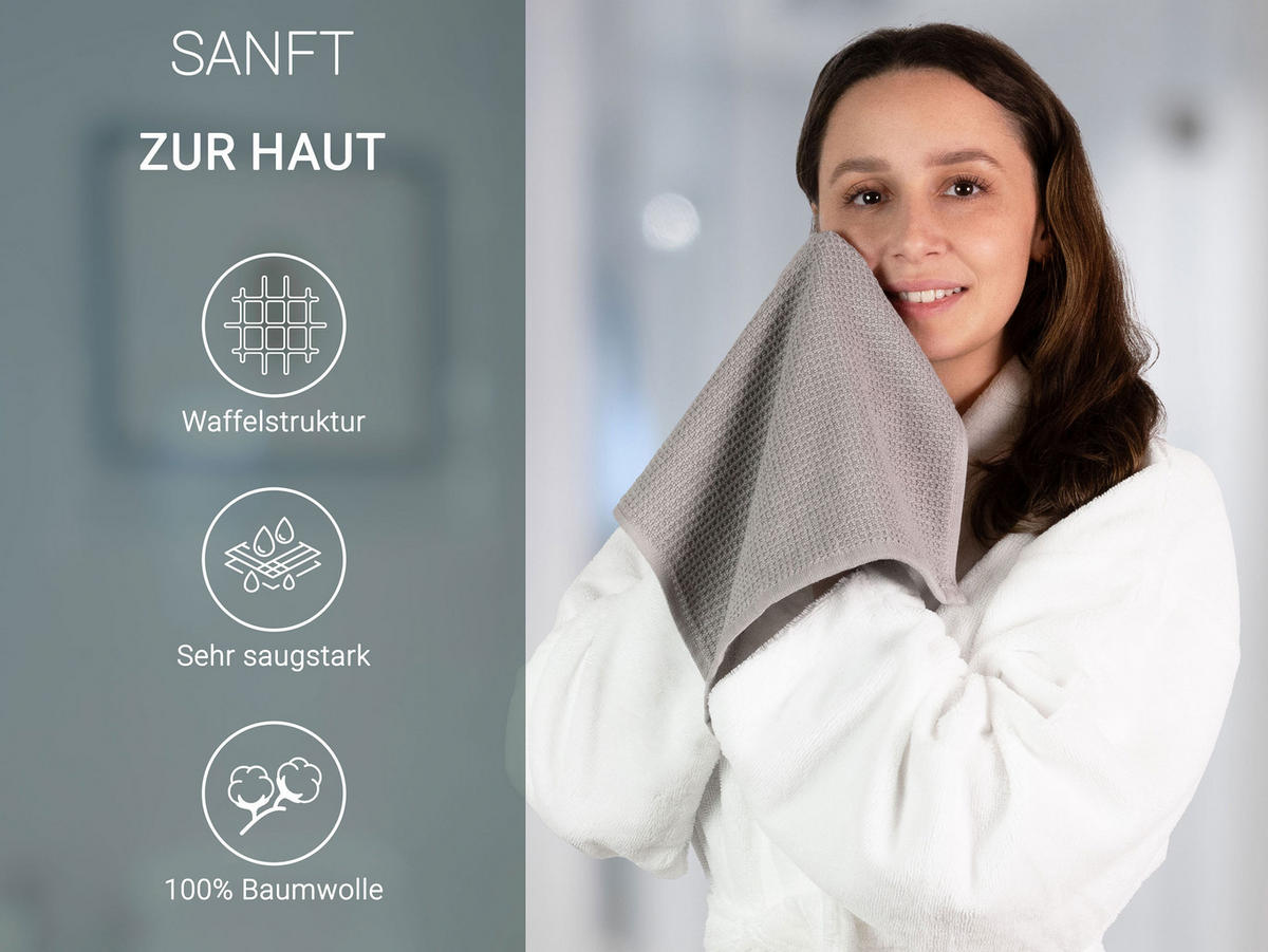 SEIFTÜCHER, 10er-Set, 30x30 cm, 100% Baumwolle, Grau - Grau, Textil (30/30cm) - Zollner