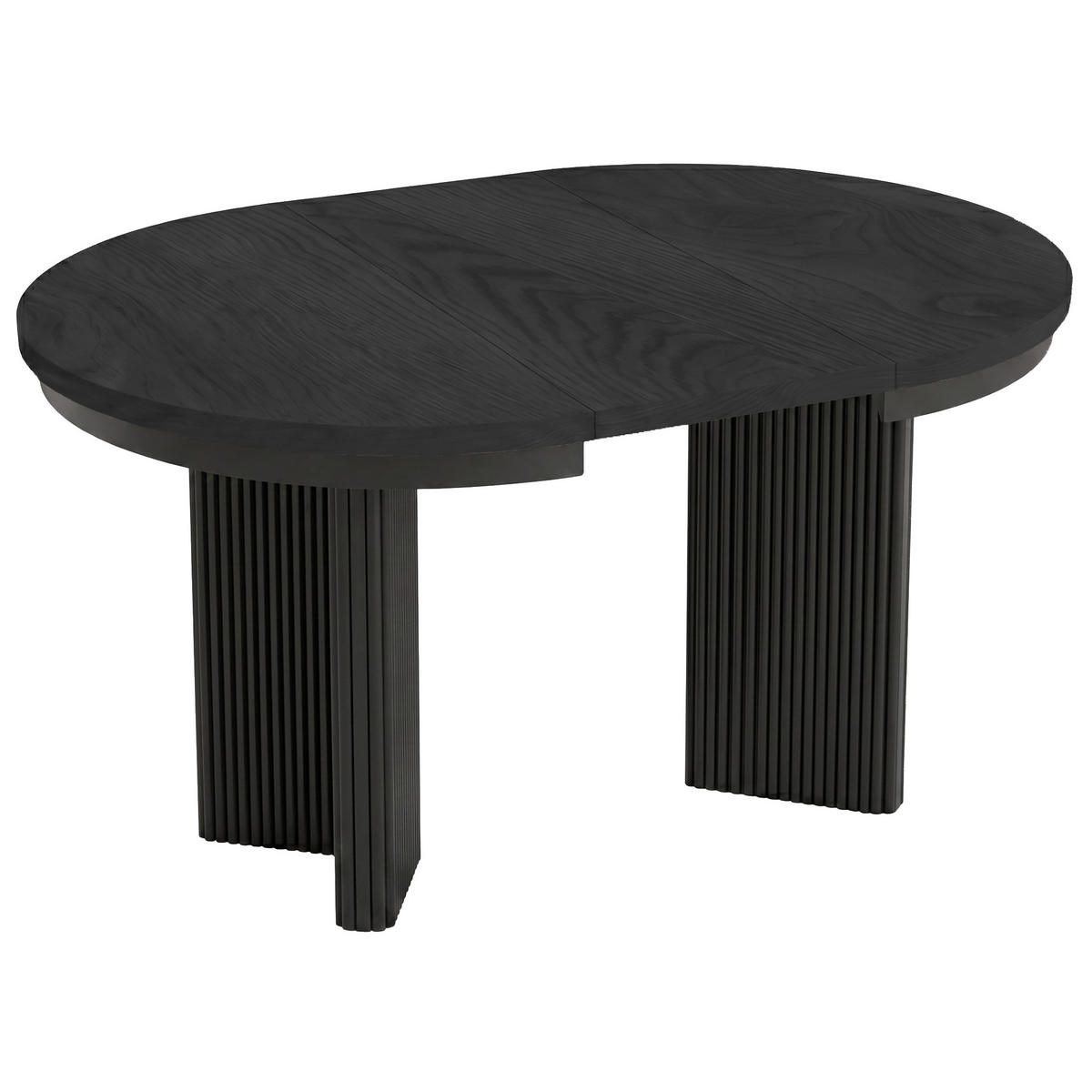 JÍDELNÍ STŮL Prestige, kulatý designový stůl, rozkládací Ø 100–180 cm, černá + černá - černá, kov (100/100/77cm) - Beautysofa