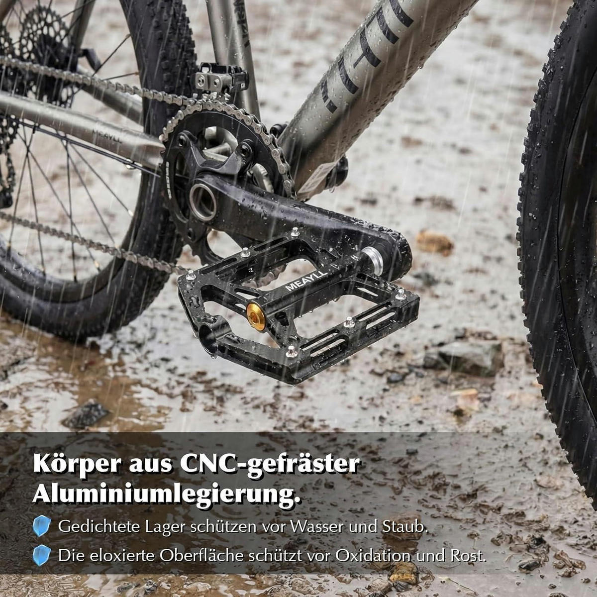 FAHRRADPEDALE Aluminium MTB Schwarz 3 Lager - Schwarz, Metall (12.5/1.5/12.5cm)