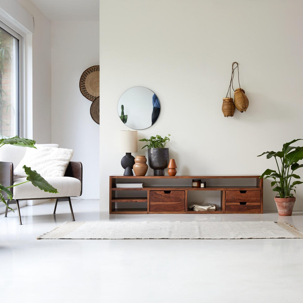 TV-SCHRANK Kwarto Braun aus Palisander - Braun, Holz (170/42/32cm) - Tikamoon