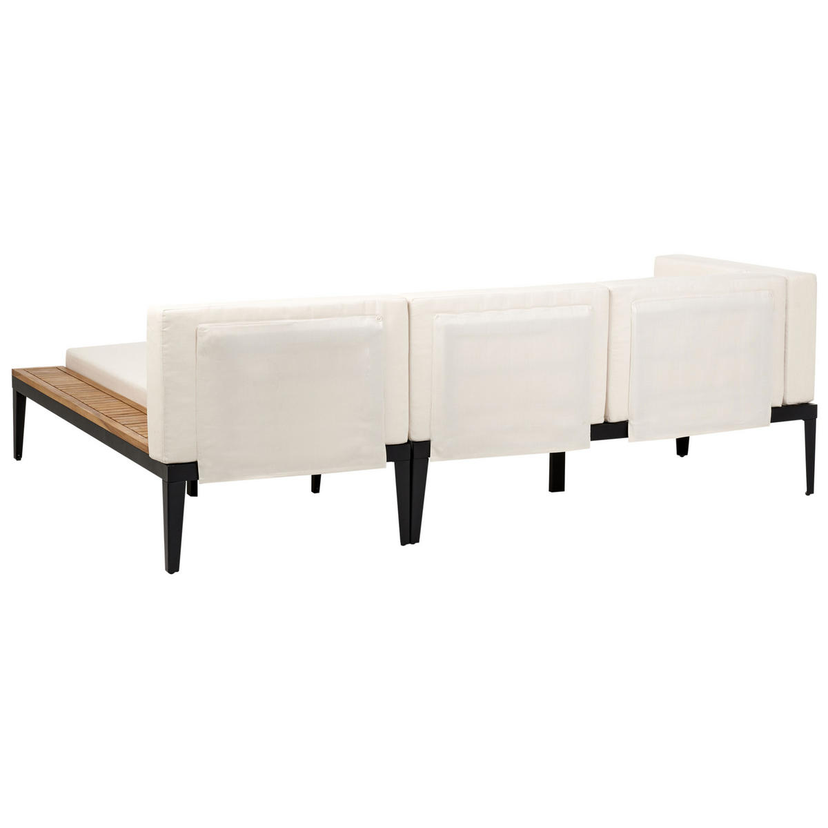 LOUNGE-SET 3-Sitzer Beige Bracciano - Hellbraun/Beige, Holz - Beliani