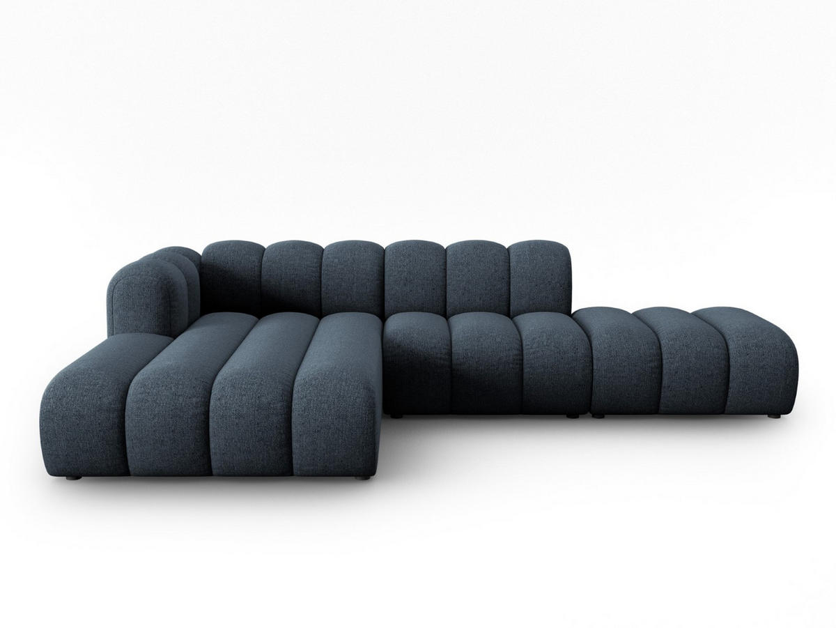 ECKSOFA modular links Lupine aus Chenille-Stoff königsblau 5 Sitzplätze - Dunkelblau, Textil (177/299cm) - Micadoni