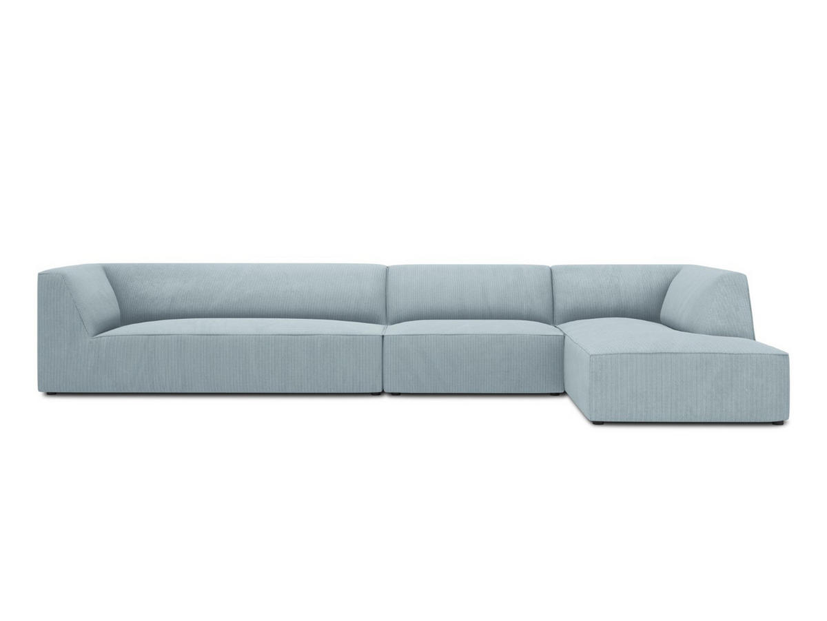 ECKSOFA rechts Ruby aus Cord hellblau 5 Sitzplätze - Hellblau, Textil (180/366cm) - Micadoni