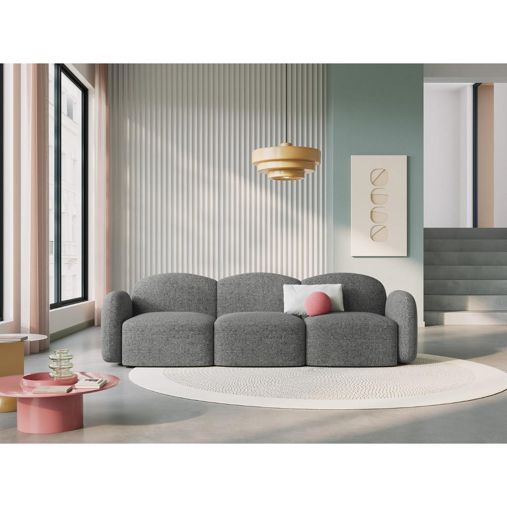 Thumbnail - Micadoni Sofa, Dunkelgrau, Textil, 3-Sitzer, 87x80x272 cm, Hergestellt in Europa, Oeko-Tex®, Wohnzimmer, Sofas & Couches...