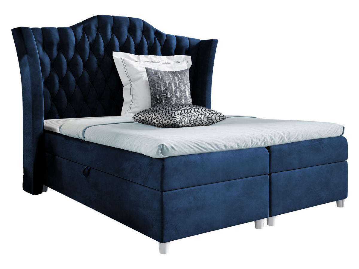 BOXBETT Colombo - Blau, Holz (180/200cm) - MIRJAN24