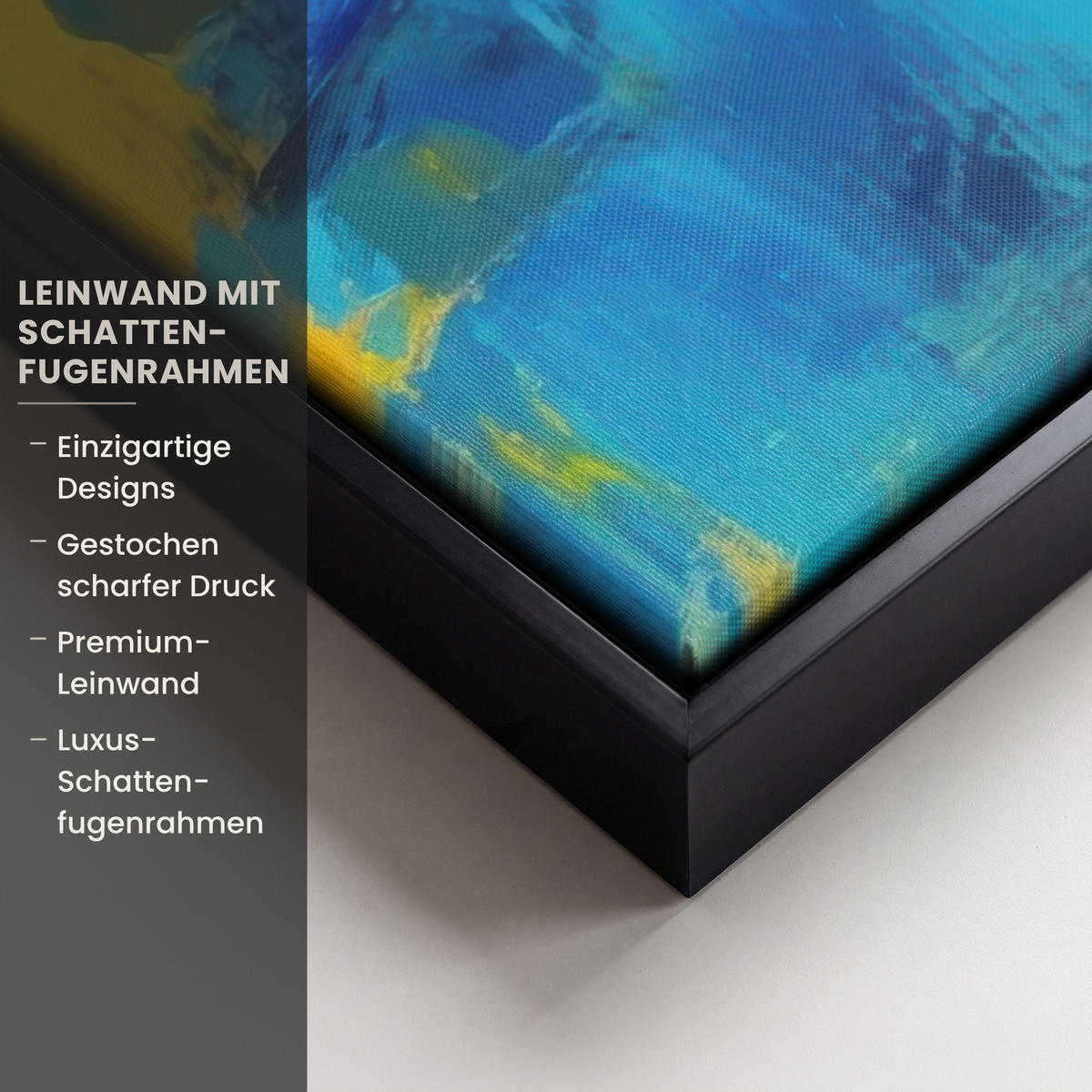 LEINWAND Bilder mit Rahmen - Frida Kahlo - Frau - Gelb - Blau - Blumen - 40x60 - Gelb, Textil (40/60cm) - MuchoWow