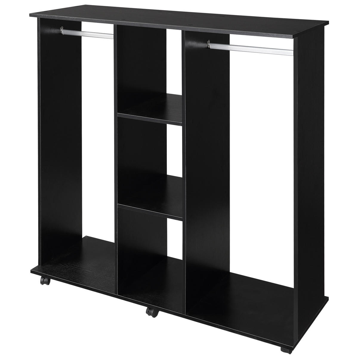 KLEIDERSCHRANK Schwarz 1 Stück - Schwarz, Holz (40/128/120cm) - GiPP