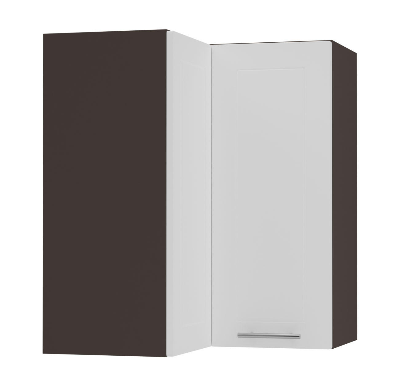 Feldmann-Wohnen Eckhängeschrank Weiß, Dunkelgrau 60x72x60 cm