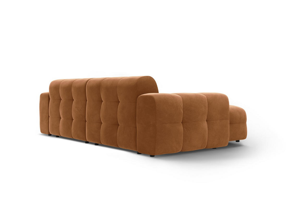 ECKSOFA links Kendal aus Samt kamel 4 Sitzplätze - Hellbraun, Textil (173/256cm) - Micadoni