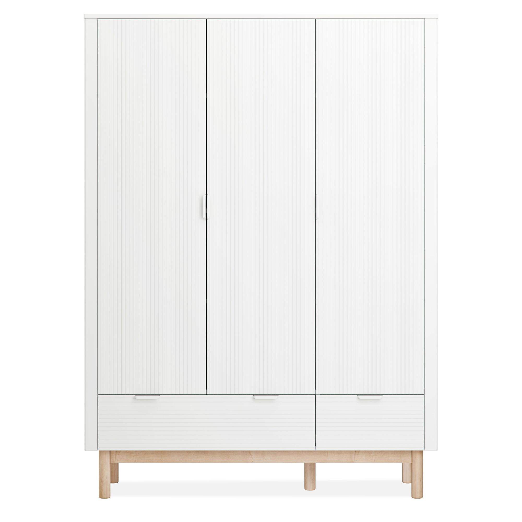 KLEIDERSCHRANK Drehtürenschrank LOTTI - Weiß, Holz (145/198/53cm) - KONSIMO®