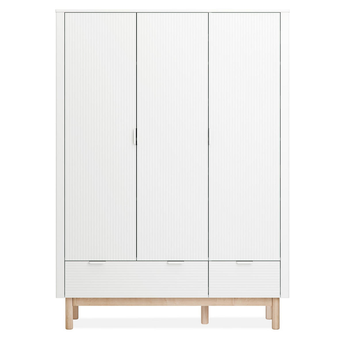 KLEIDERSCHRANK Drehtürenschrank LOTTI - Weiß, Holz (145/198/53cm) - KONSIMO®