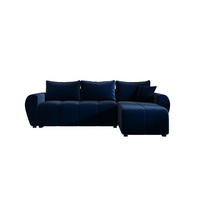 ECKSOFA MOLISA L Itaka 11 Rechts mit Schlaffunktion - Dunkelblau, Textil (245/145cm) - Bedante