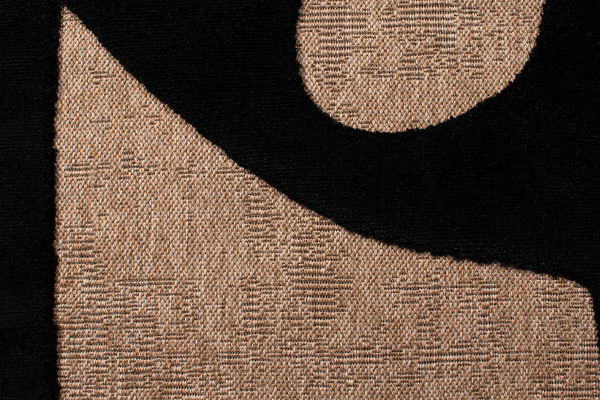 TEPPICH mit Juteoptik abstraktem schwarzen Palma 200x290 cm - Schwarz, Textil (200/290cm) - Nazar Rugs