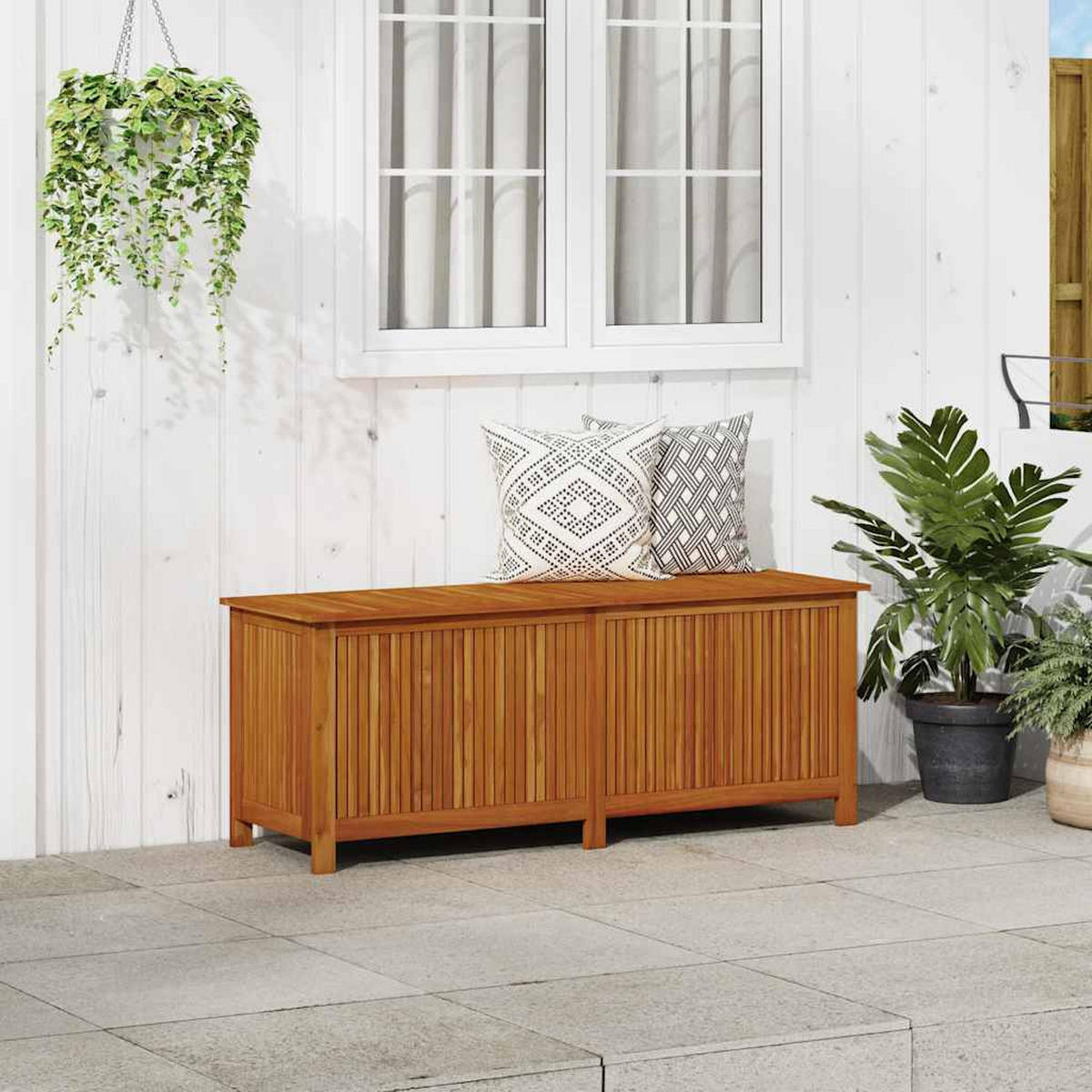 GARTEN-AUFBEWAHRUNGSBOX 150/50/58 Cm Massivholz Akazie - Akaziefarben, Holz (150/58/50cm) - vidaXL