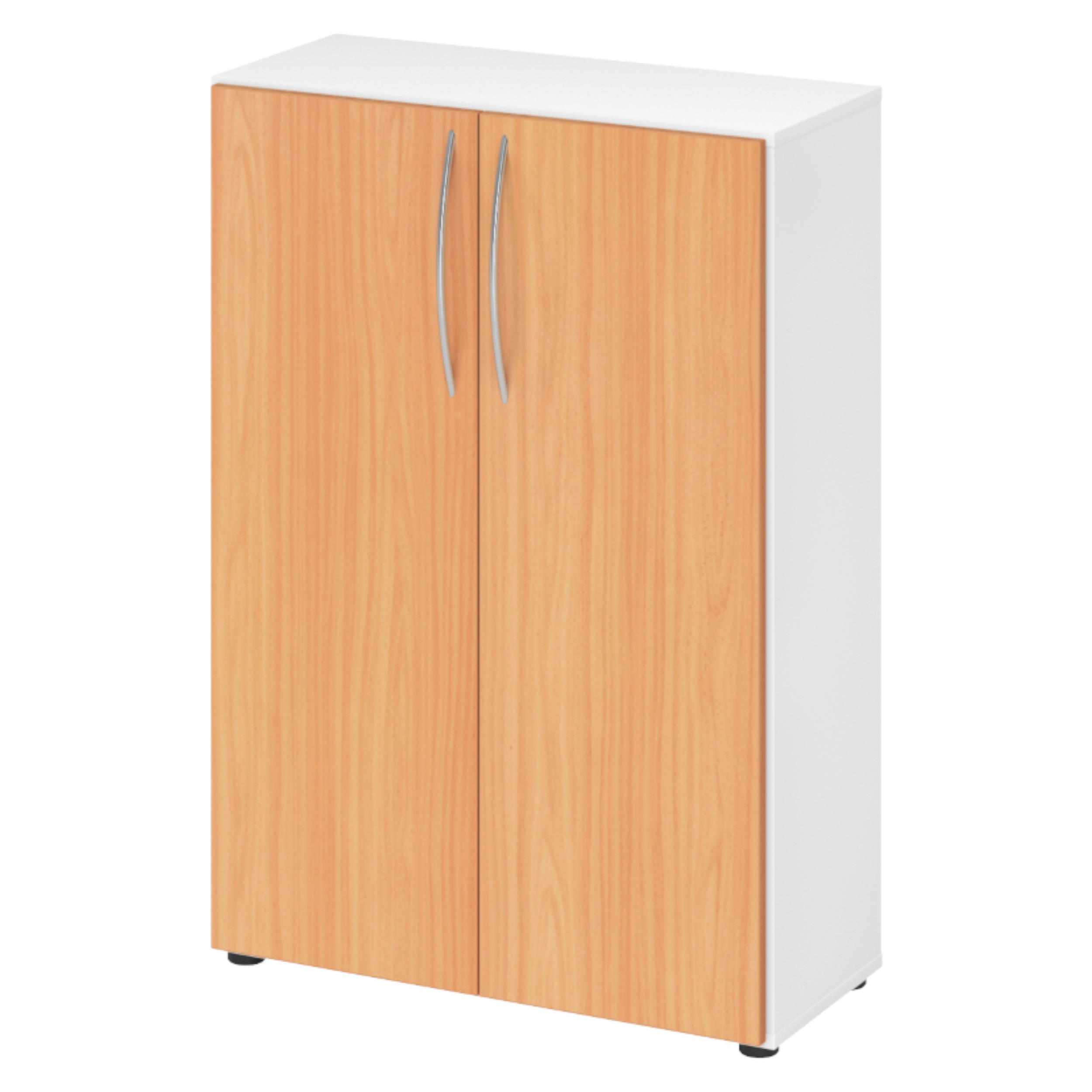 AKTENSCHRANK - 3 Ordnerhöhen 35/80/114,4 cm in Weiß/Buchefarben - Buchefarben/Weiß, Holzwerkstoff (80/114.4/35cm) - bümö