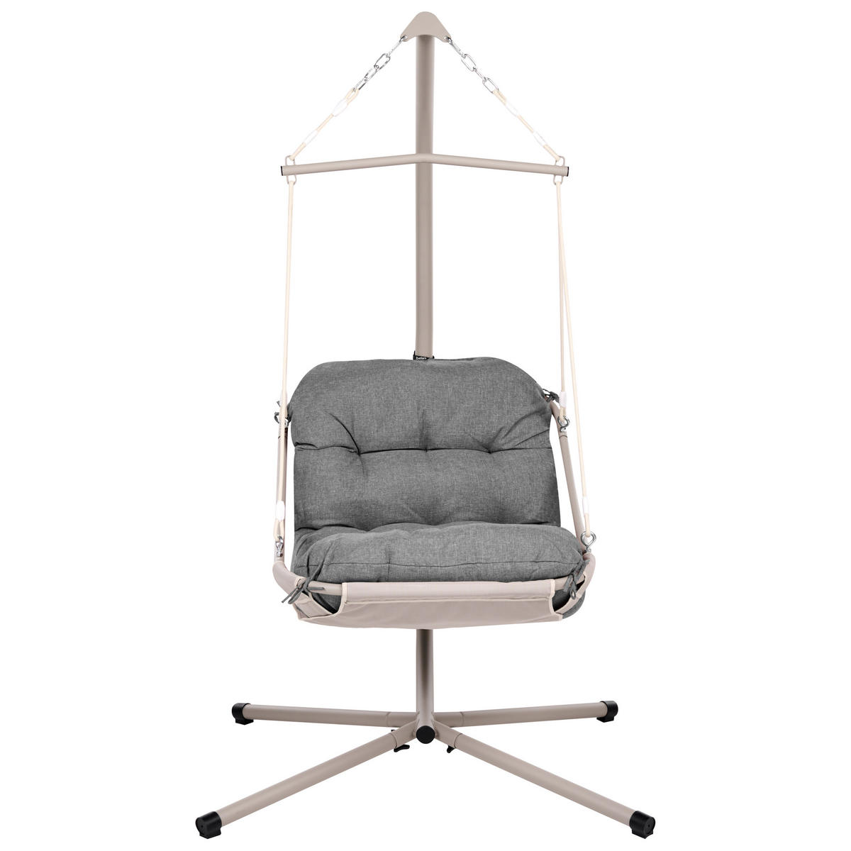 FOTOLIU SUSPENDAT cu cadru metal gri Alghero - bej/gri închis, material textil (109/195/101cm) - Beliani