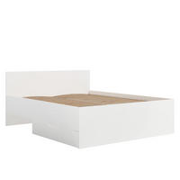 BETT Maxivo Weiß, mit hohem Kopfteil und Holzrahmen, Bettzeugbehälter - Weiß, Holzwerkstoff (160/200cm) - Bettso