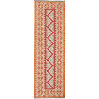 KELIM-LÄUFER handgewebt Gashgai Rot 200/63 cm Schurwolle - Rot, Textil (63/200cm) - Looma