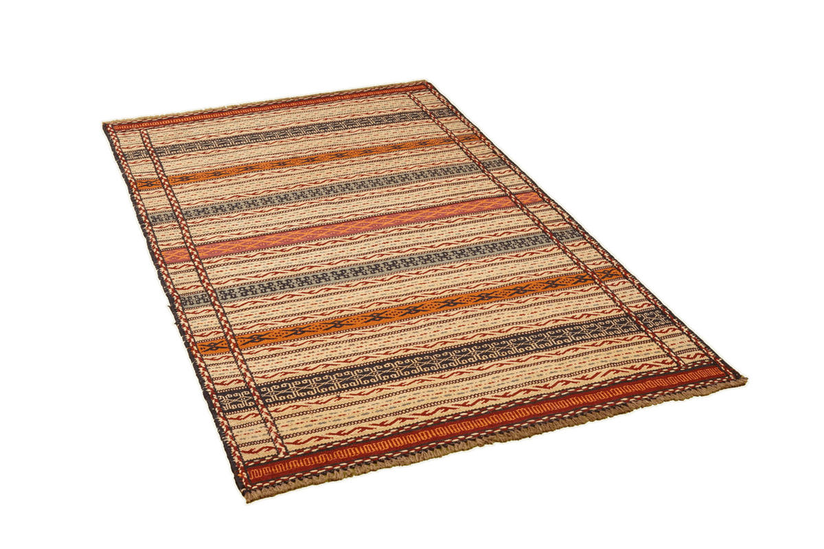 HANDWEBTEPPICH Kelim Kordi Mehrfarbig 150/100 cm Schurwolle - Multicolor, Textil (100/150cm) - Looma