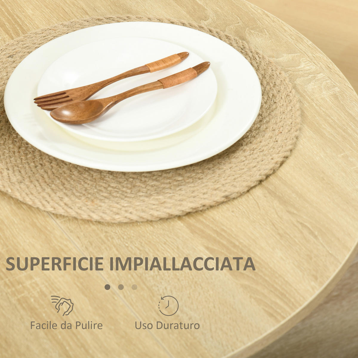 ESSTISCH Eiche 1 Stück - Beige, Metall (104/76/73.7cm) - GiPP