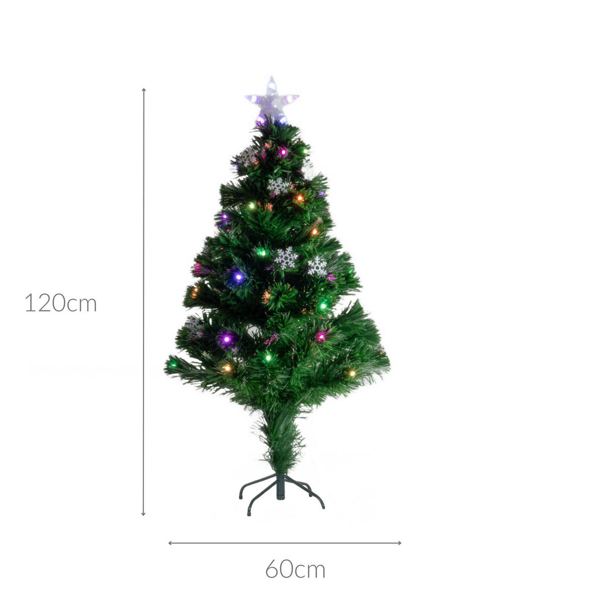 WEIHNACHTSBAUM Künstlich 120 cm mit Lichtern und Stern - Multicolor, Kunststoff (64/120cm) - Fééric Lights and Christmas