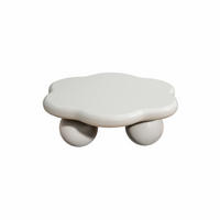 COUCHTISCH 79/79/31 cm Cremeweiß aus MDF mit Kugelfüßen - Creme, Holzwerkstoff (79/79/31cm) - OKWISH