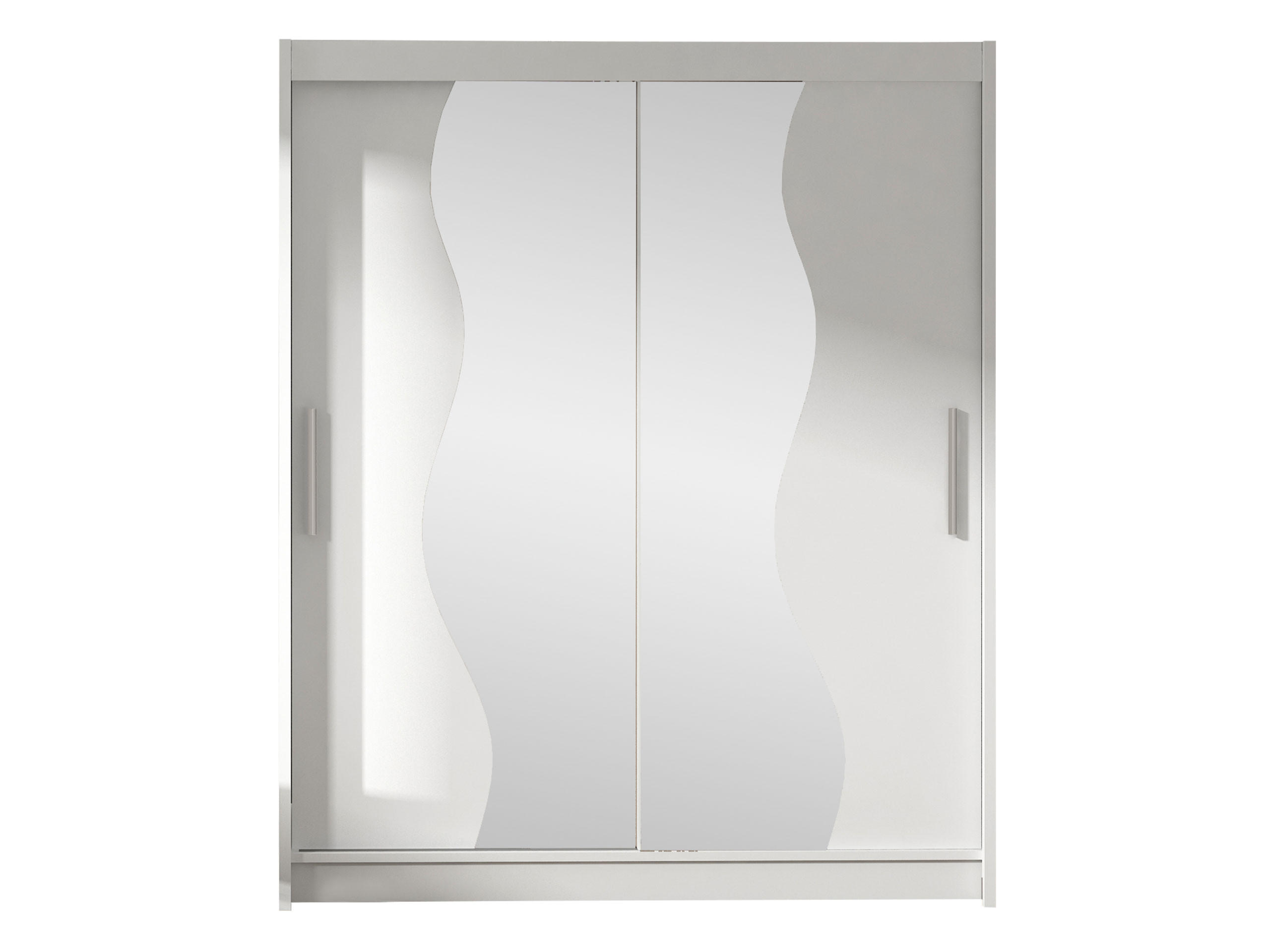 SCHWEBETÜRENSCHRANK Westa S - Silberfarben/Weiß, Holzwerkstoff/Metall (150/200/58cm) - MIRJAN24