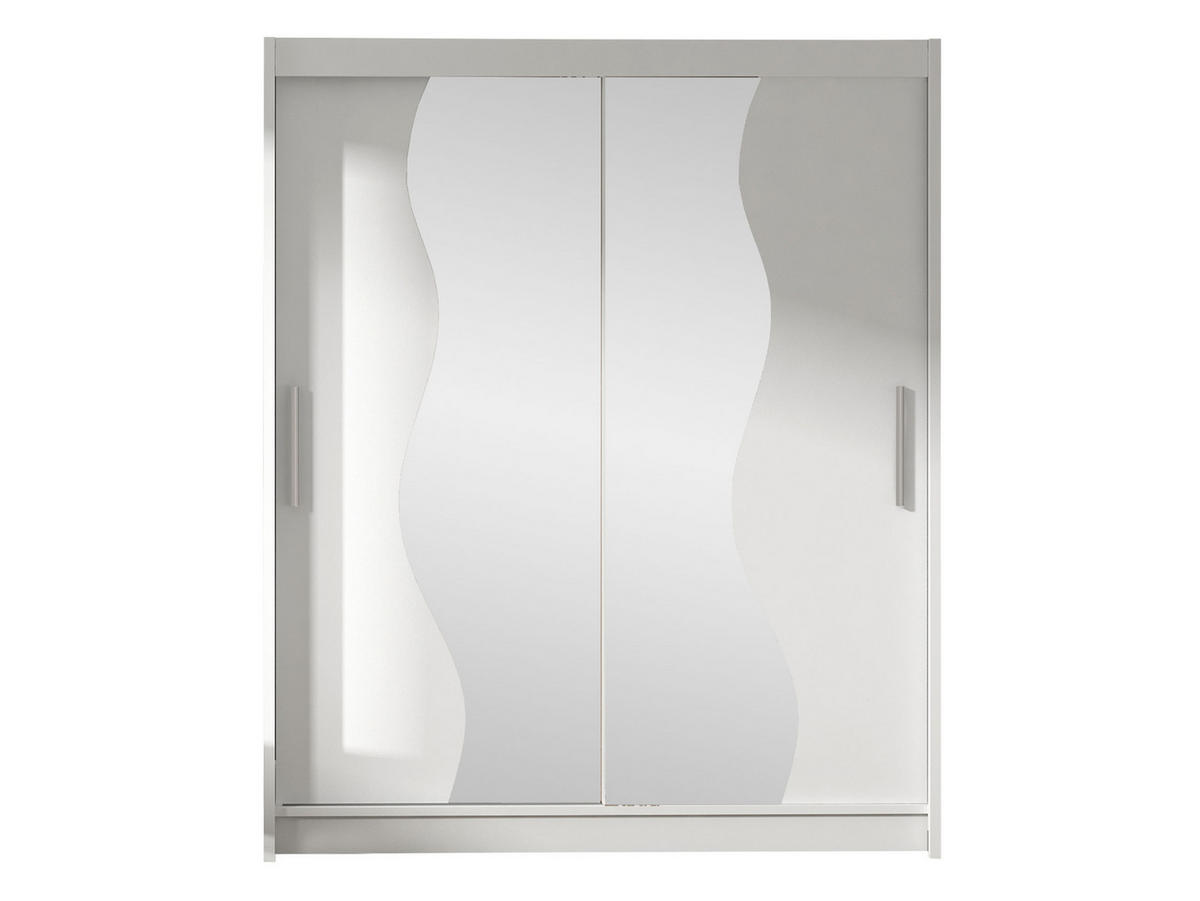 SCHWEBETÜRENSCHRANK Westa S - Silberfarben/Weiß, Holzwerkstoff/Metall (150/200/58cm) - MIRJAN24