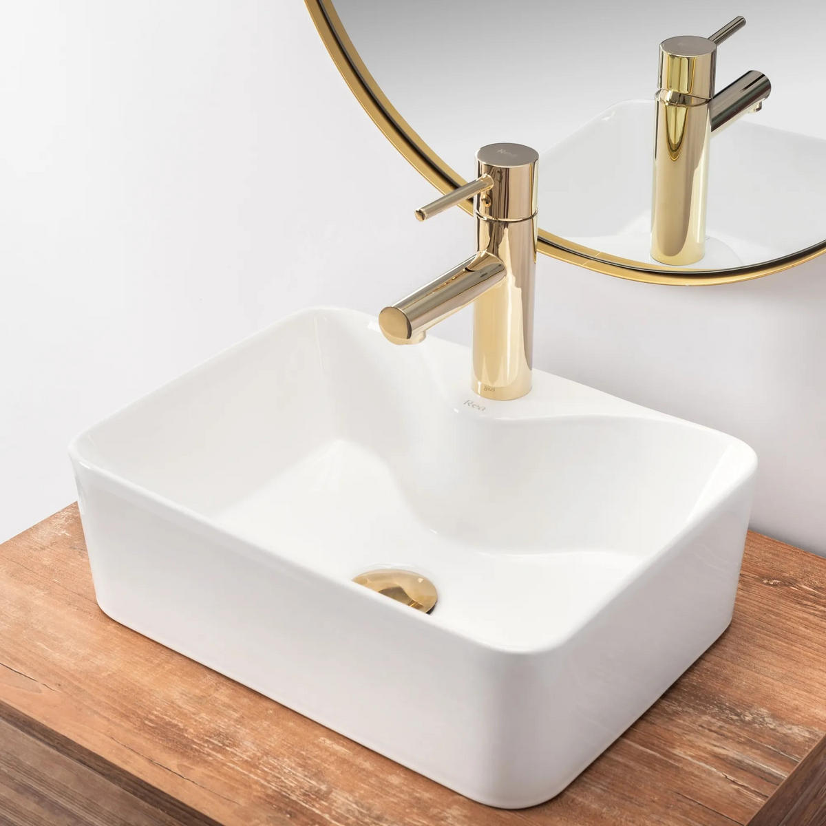 AUFSATZWASCHBECKEN Rea Kelly Mini - Weiß, Keramik (31/13/41cm) - REA