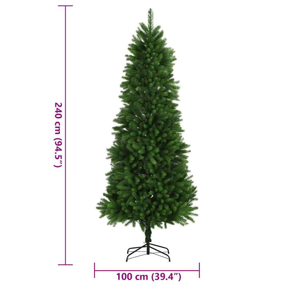 WEIHNACHTSBAUM Künstlicher Naturgetreue Nadeln 240 Cm Grün - Grün, Kunststoff (240cm) - vidaXL