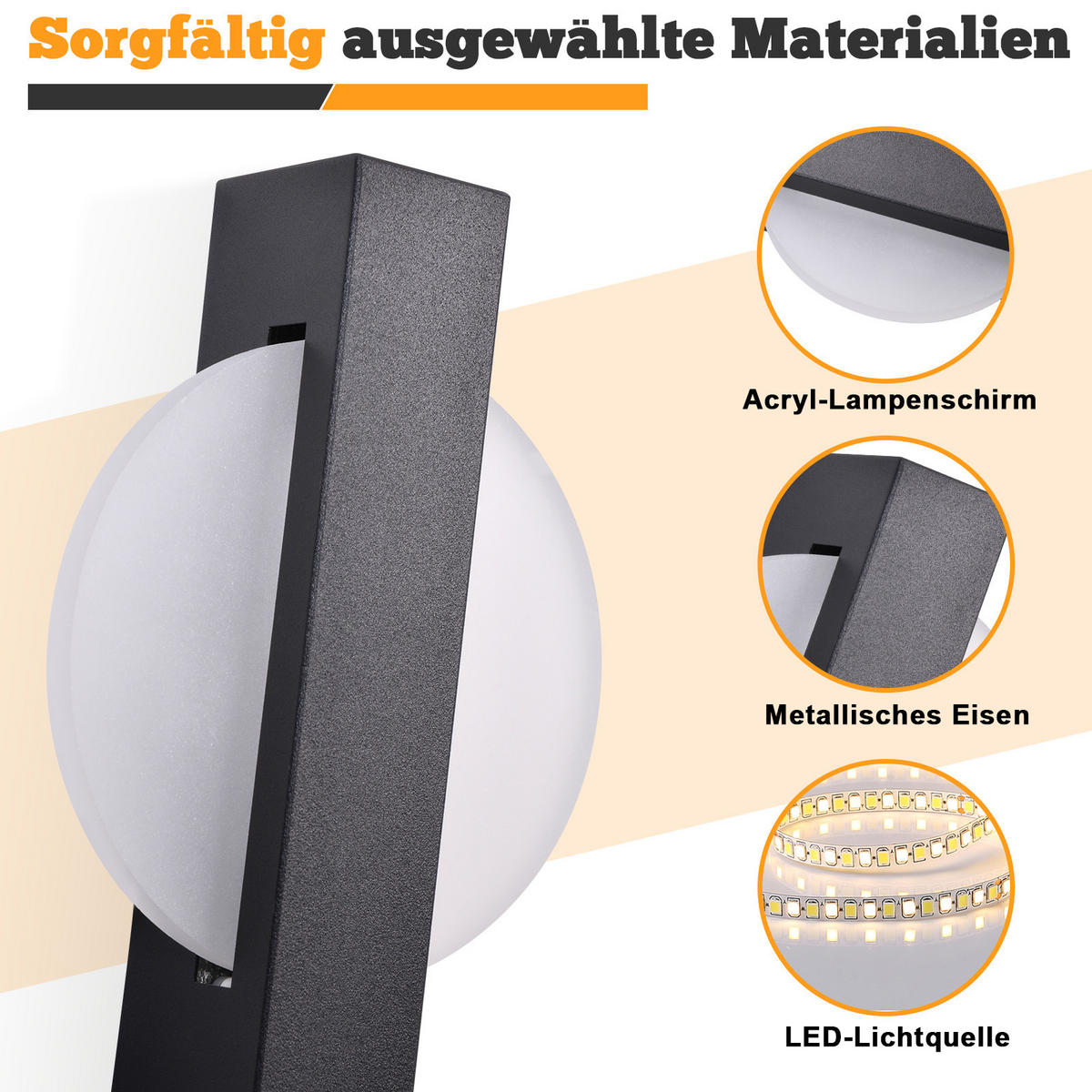 LED-WANDLEUCHTE Luminary 27.5/12/4.5 cm - Schwarz, Metall (12/4.5/27.5cm) - ZMH