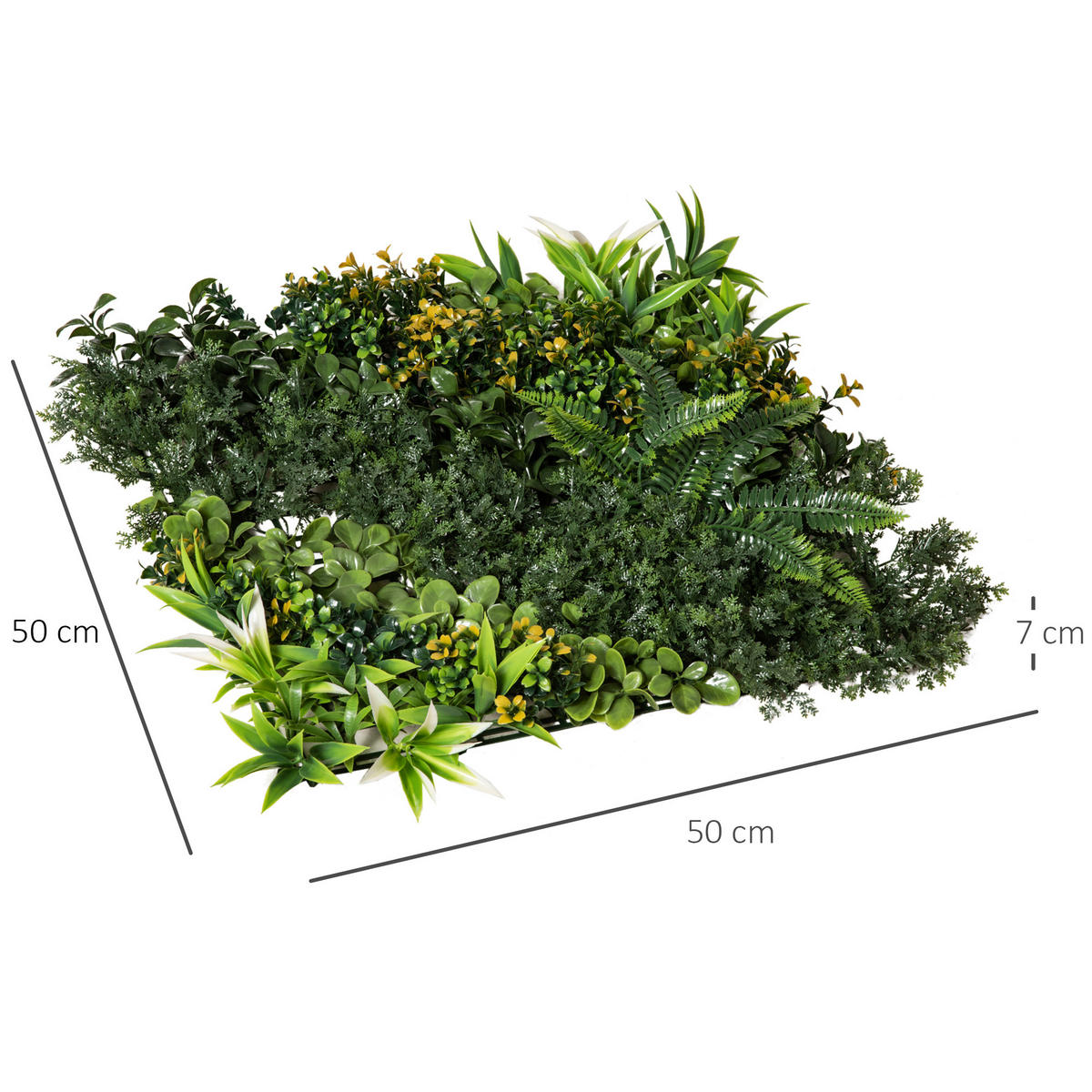 KÜNSTLICHES Pflanzenwand Hecke, PE, Grün - Grün, Kunststoff (50/7/50cm) - Outsunny
