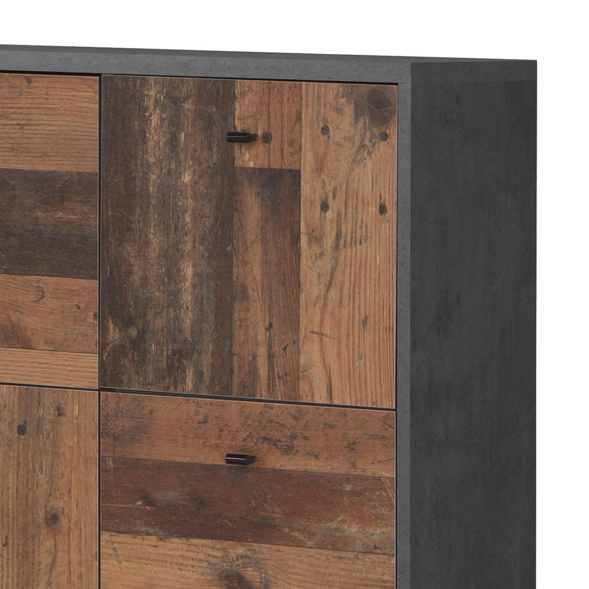 KOMMODE - Dunkelgrau/Schwarz, Holzwerkstoff/Kunststoff (77/113/30cm) - home24