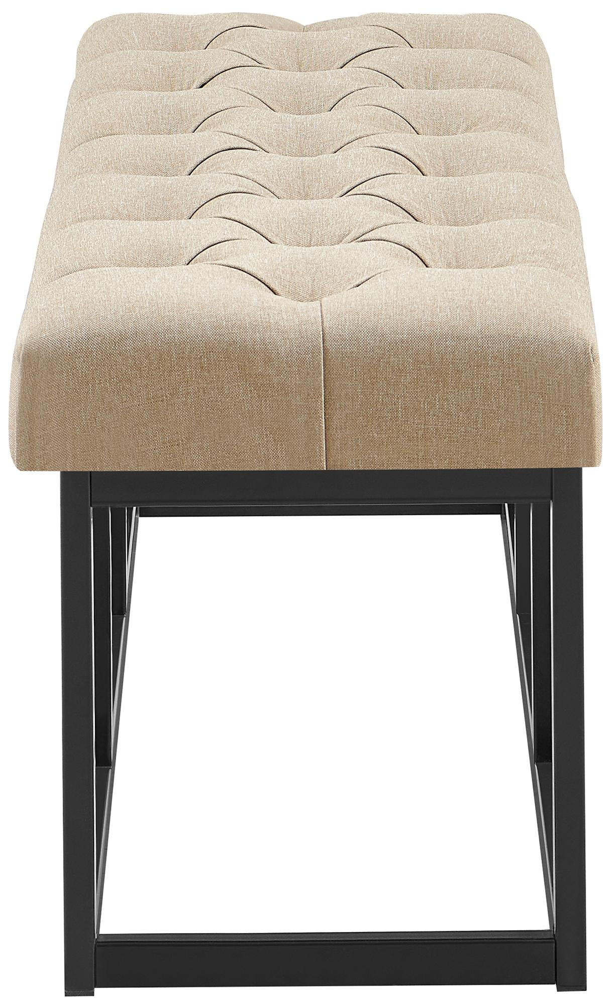 SITZBANK 100/38 cm Stoff Taupe - Taupe/Schwarz, Textil/Metall (100/46/38cm) - CLP