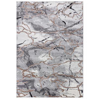TEPPICH Graphit Modern Abstrakt, Glamour, Marmor - Kurzflor Rechteckig Stilvoller - Grau - 80 x 150 cm - Grau, Textil (80/150cm) - Mazovia