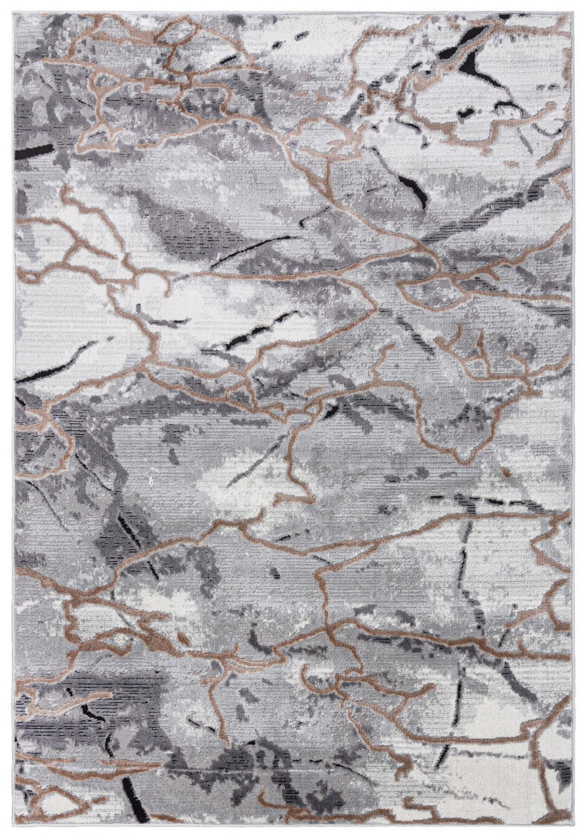 TEPPICH Graphit Modern Abstrakt, Glamour, Marmor - Kurzflor Rechteckig Stilvoller - Grau - 80 x 150 cm - Grau, Textil (80/150cm) - Mazovia