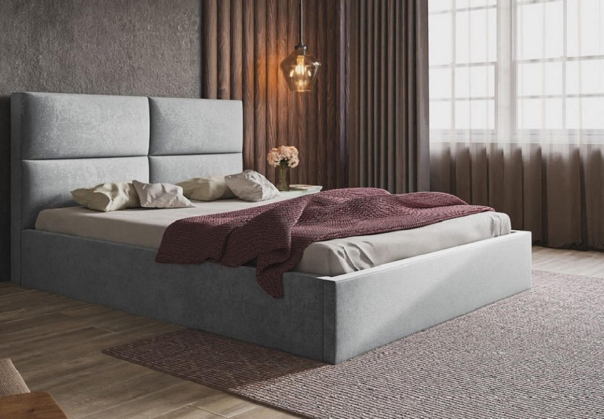 BETT Grau SIM 6 140x200 cm Mit Schlaffunktion Mit Bettkasten - Schwarz/Grau, Kunststoff/Textil (140/200cm) - Sepro Meble