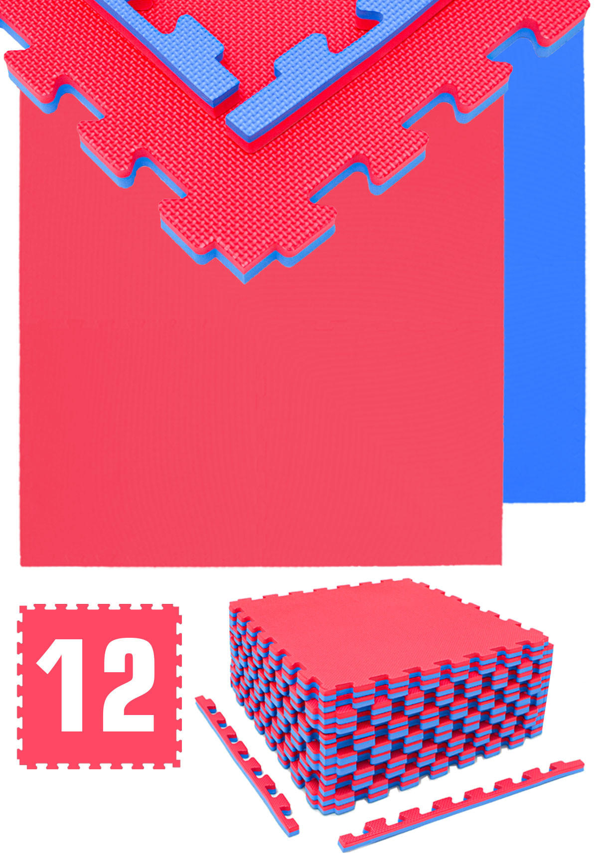 BODENSCHUTZMATTE 63x63x2 cm, Blau, 12er Set - Blau, Kunststoff (63/63/2cm) - eyepower