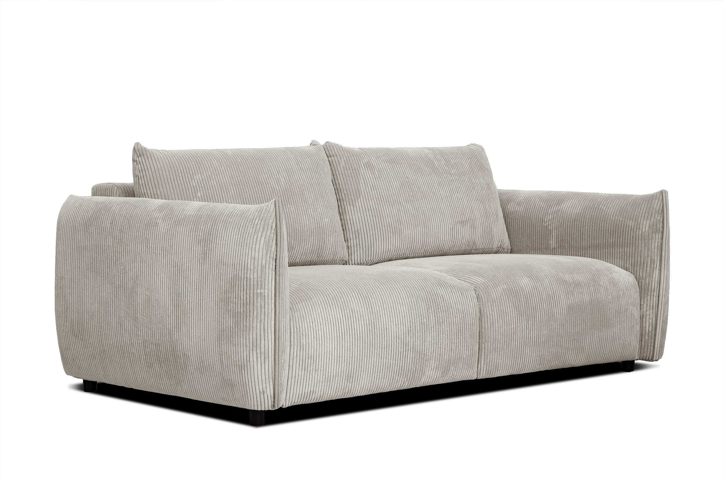 SOFA TAUER 3-Sitzer, weiß - Schwarz/Weiß, Holzwerkstoff/Kunststoff (112/84/206cm) - Courtois Laville