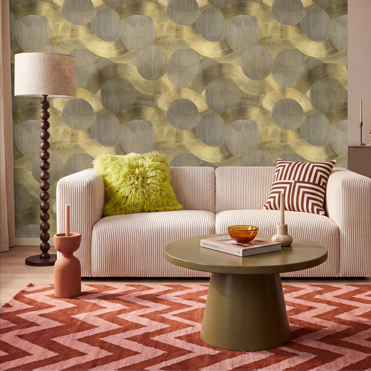 TAPETE - Modern - Geometrisch - Gold - 300x200 cm - Goldfarben, Papier (300/200cm) - OnlyWow