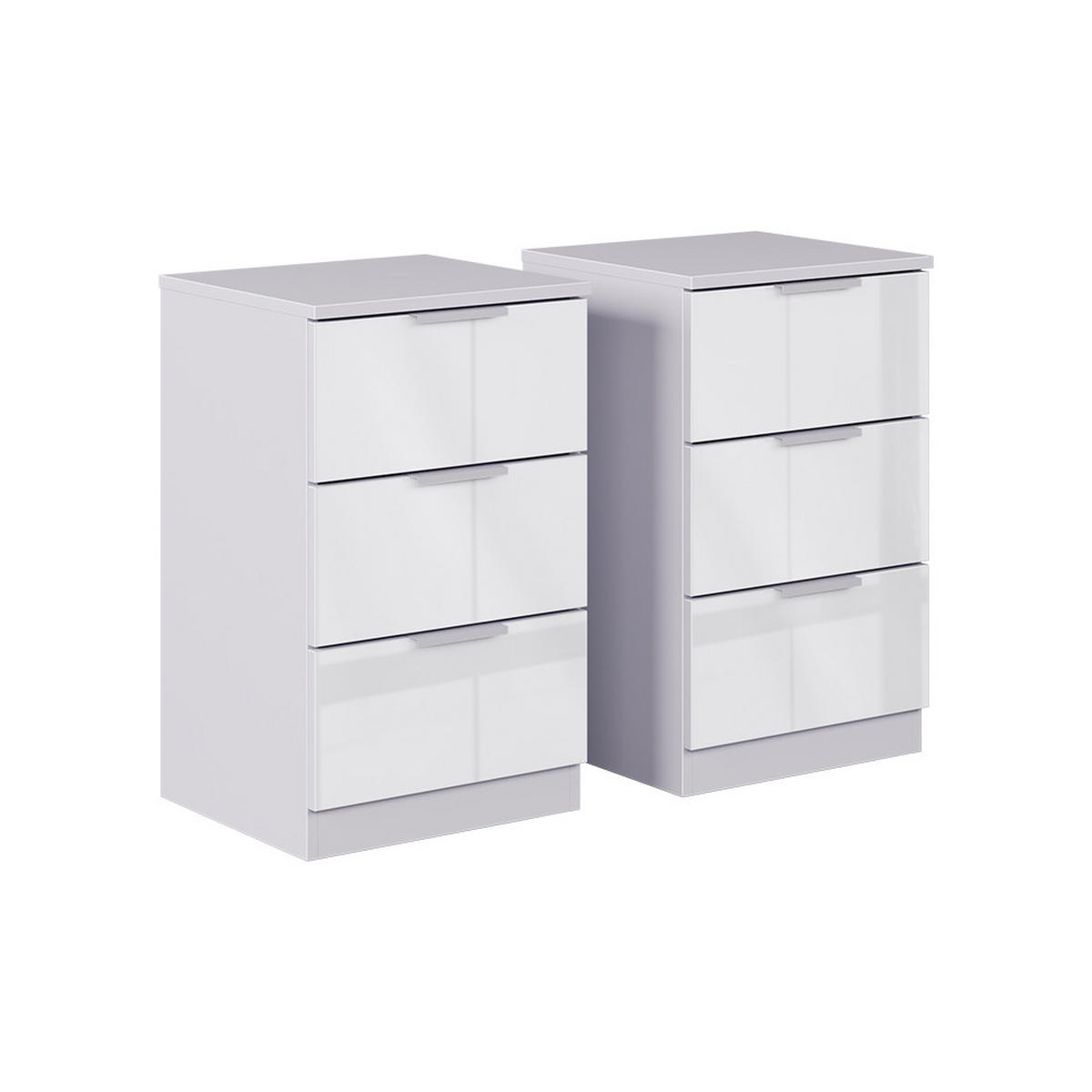 NOČNÍ STOLEK Fino Bílá vysoký lesk - vysoce lesklá bílá, kompozitní dřevo (37.6/61.8/35cm) - Vicco