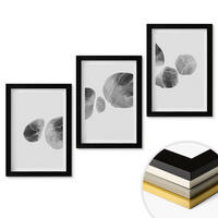 WANDBILDER 3er-Set - 20x30 cm Schwarzer Rahmen - Abstrakte Kunst, Farbspritzer - Schwarz, Kunststoff (20/30cm) - ArtPrintCave