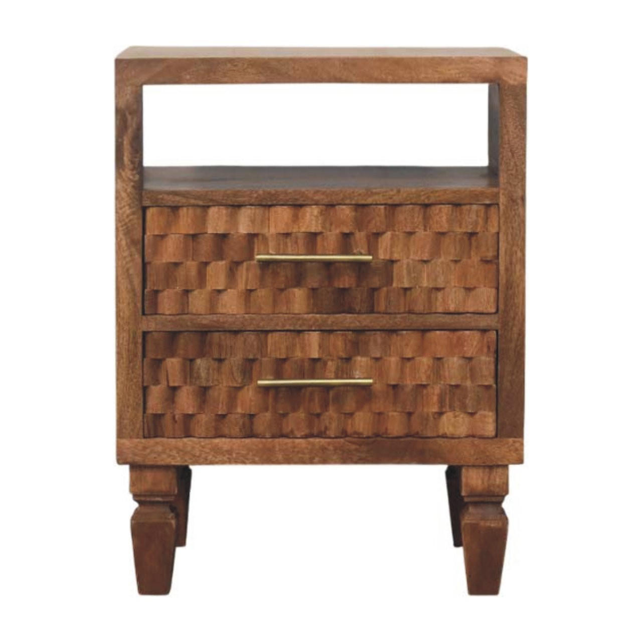 Artisan Furniture NOČNÍ STOLKY v dubovém vzhledu s 1 zásuvkou, 1 otevřenou přihrádkou, béžové