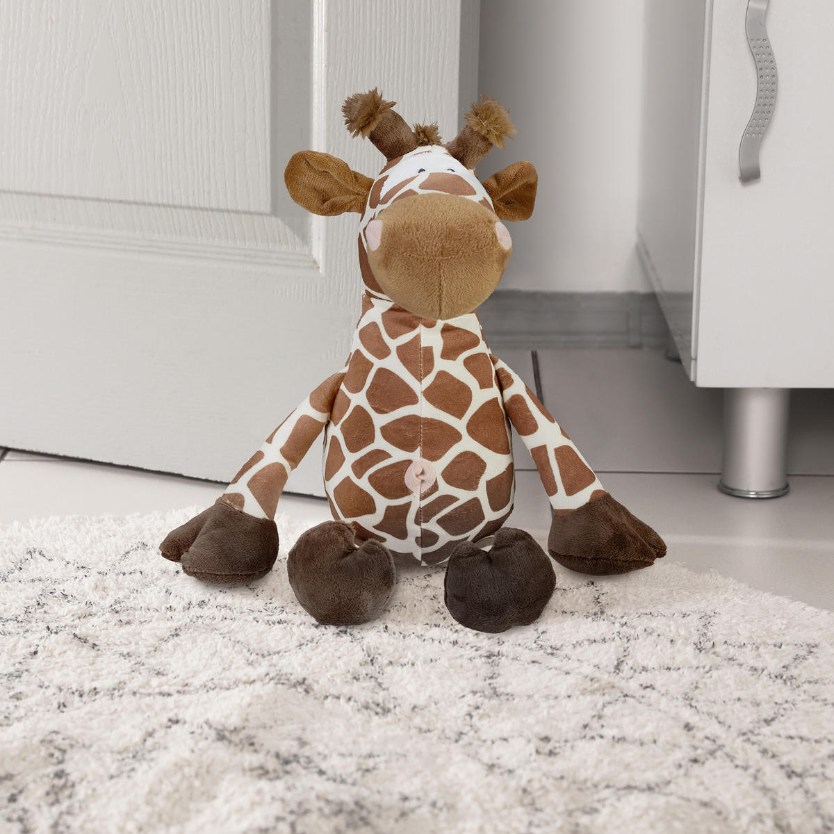 DÖRRSTOPP Brun Beige giraff - Ljusbrun, Textil/Naturmaterial (25/23cm) - Relaxdays