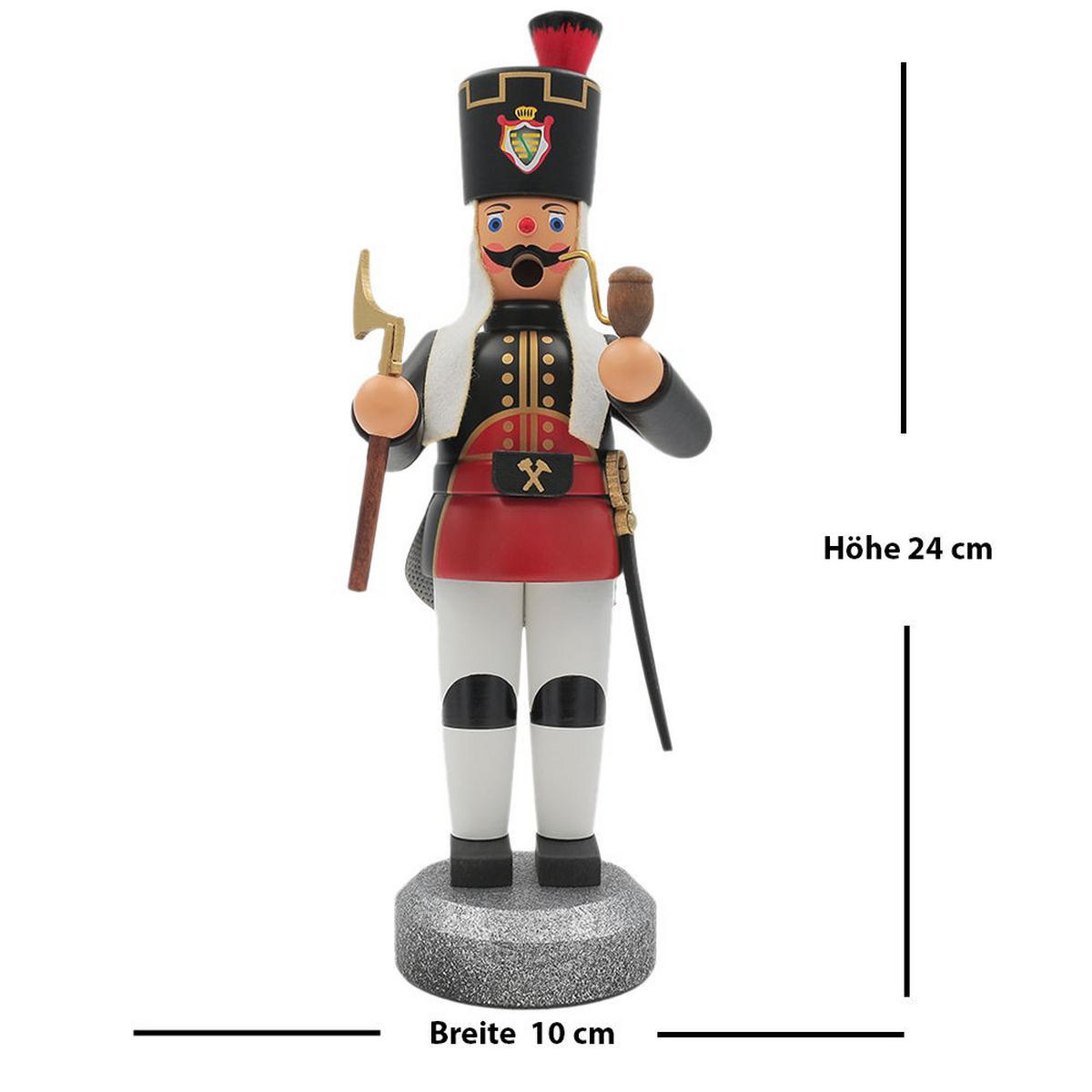 RÄUCHERMANN Bergmann Knappschaftsältester 22 cm - Schwarz, Holz (10/22/10cm)