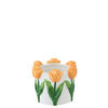 BLUMENTOPF TULPE Weiß - Orange, Keramik (16/13cm) - J-Line