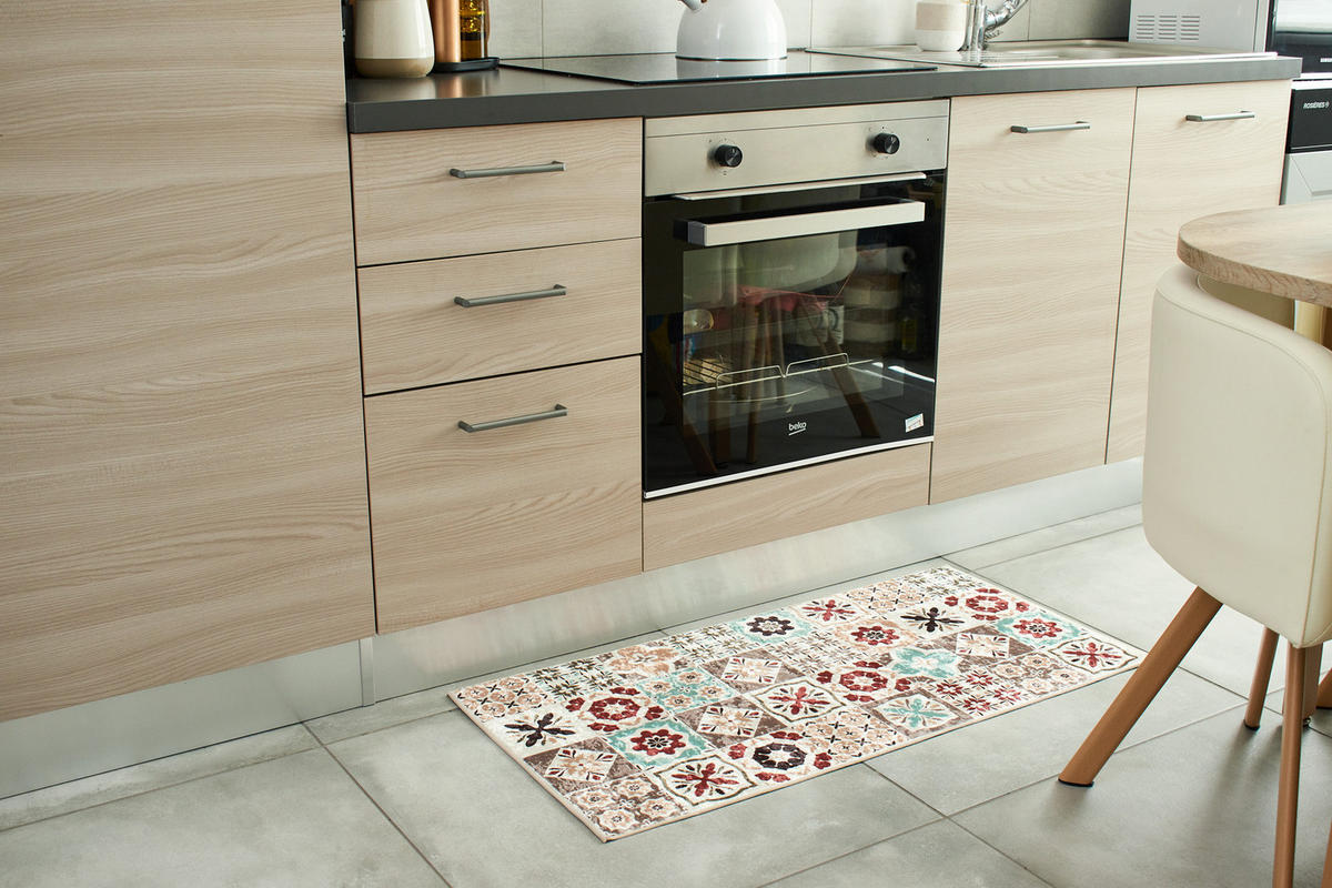 KÜCHENTEPPICH mit mehrfarbigem Zementfliesenmuster Azulejo 50x100 cm - Multicolor, Textil (50/100cm) - Nazar Rugs