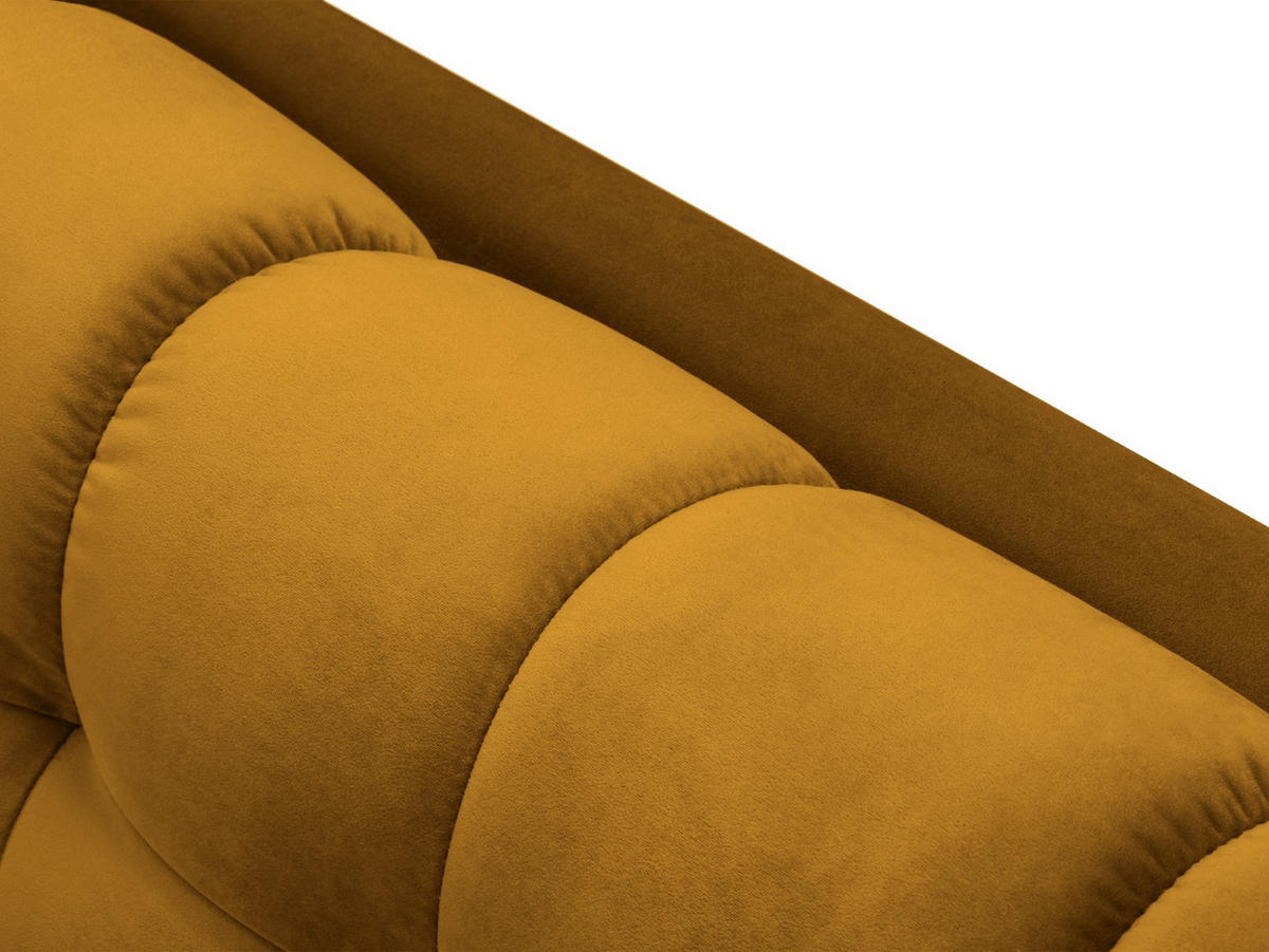 SOFA Mamaia aus Samt gelb 3 Sitzplätze - Gelb, Textil (92/75/177cm) - Micadoni