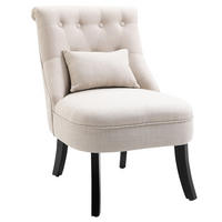 RELAXSESSEL, Sessel mit Rückenkissen, 52,5 x 69 x 77 cm, Cremeweiß - Weiß, Textil (52.5/77/69cm) - HOMCOM